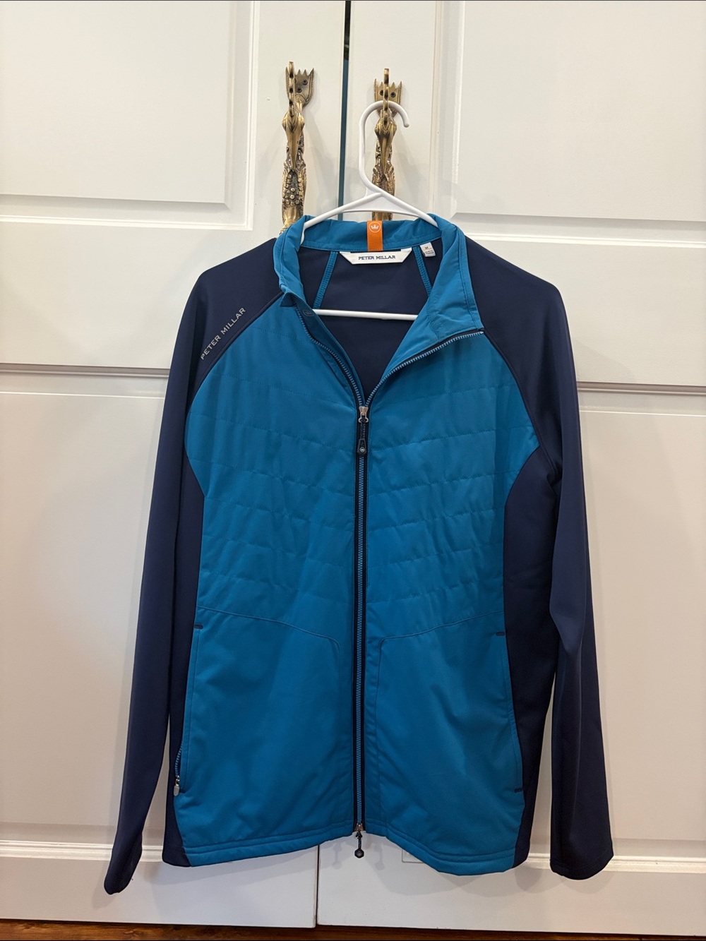 Peter Millar Teal and Navy Full-Zip Performance Jacket